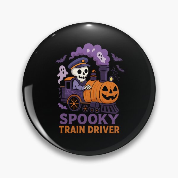 Item preview, Spooky Train Driver Halloween Skeleton – Cute Ghost Locomotive Design for Kids designed and sold by EuropeanPrints.