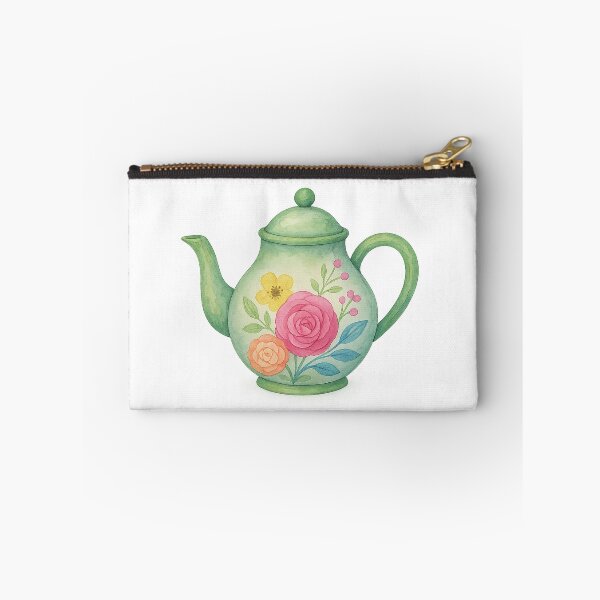 Item preview, Floral Green Teapot Watercolor designed and sold by Pacika.