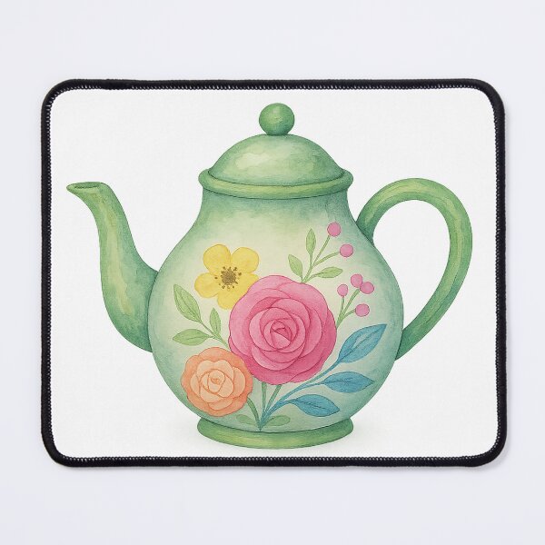 Item preview, Floral Green Teapot Watercolor designed and sold by Pacika.