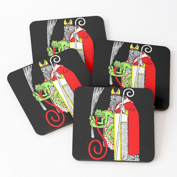 Item preview, 1911 Jugendstil Wiener Werkstatte Saint Nicholas and Krampus Christmas designed and sold by Pixelchicken.