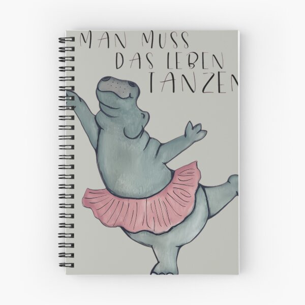 Item preview, Man Muss Das Leben Tanzen Dancing Hippo designed and sold by Thiserkesop.
