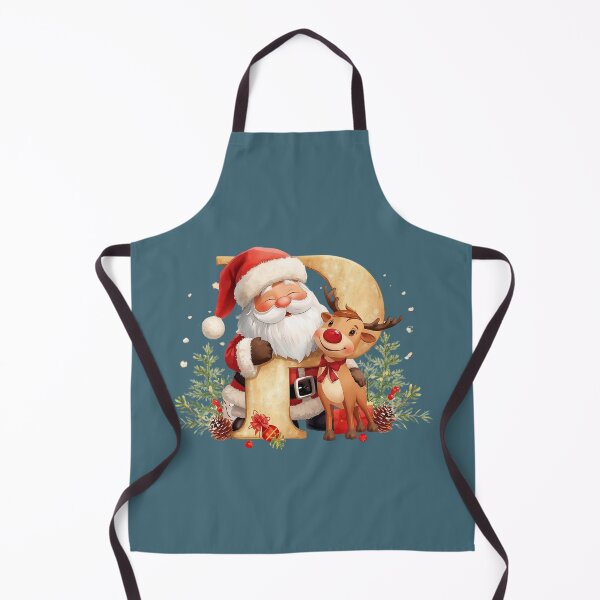Item preview, Santa & Reindeer Monogram Letter P – Whimsical Personalized Christmas Holiday Alphabet Gift designed and sold by AmenAlways.