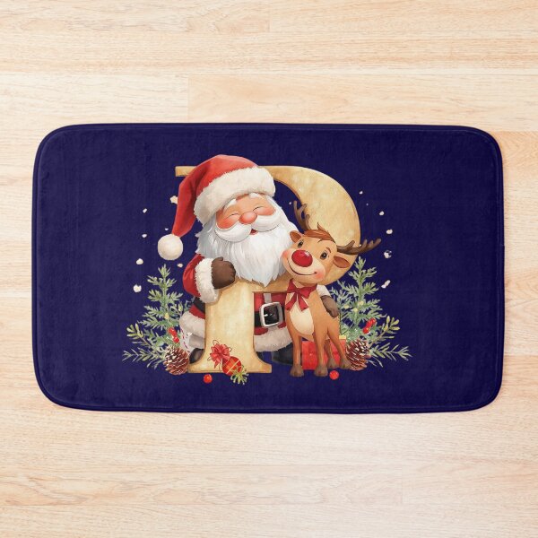 Item preview, Santa & Reindeer Monogram Letter P – Whimsical Personalized Christmas Holiday Alphabet Gift designed and sold by AmenAlways.