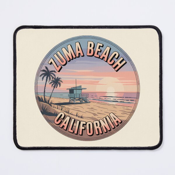 Item preview, Zuma Beach California Retro Circle Sticker designed and sold by Horizon Tales.