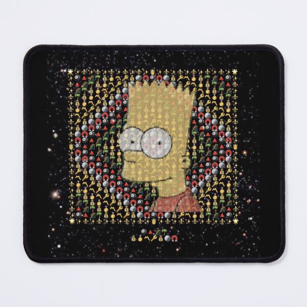 Aperçu de l'œuvre Emblème émoji de Bart Simpson avec portrait superposé – Hommage artistique émoji unique | Collection d'emblèmes émoji créée et vendue par Emoji Emblems.