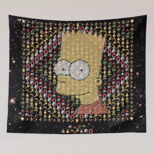 Artikelvorschau, Bart Simpson Emoji-Emblem mit Portrait-Overlay – Einzigartige Emoji-Kunst-Hommage | Emoji-Emblem-Sammlung entworfen und verkauft von Emoji Emblems.