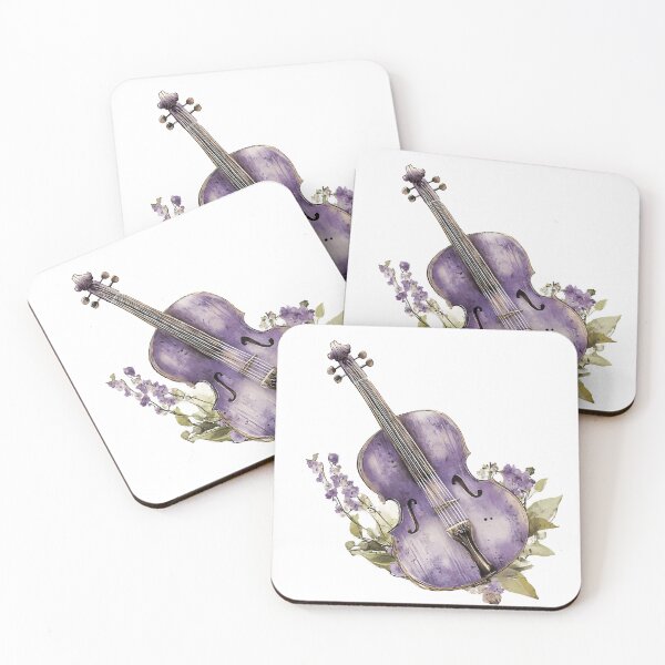 Item preview, Purple Watercolor Guitar – Floral Music Illustration designed and sold by DesignArtist.ia.