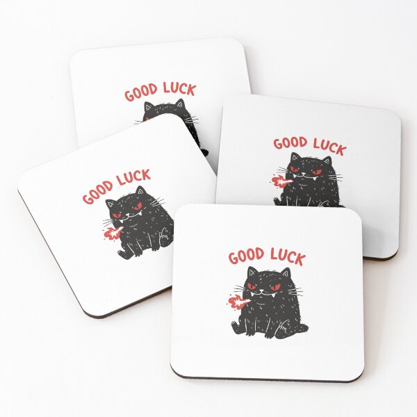 Item preview, Good Luck Evil Cat - Cute Creepy Black Feline Art designed and sold by Colorful-Garden.