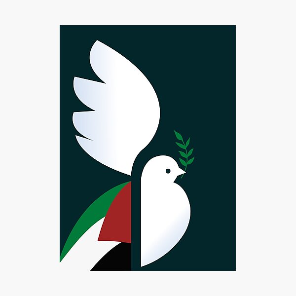 Item preview, Free Palestine Peace Dove with Olive Branch – Minimalist Symbol of Hope and Freedom designed and sold by elgreko.