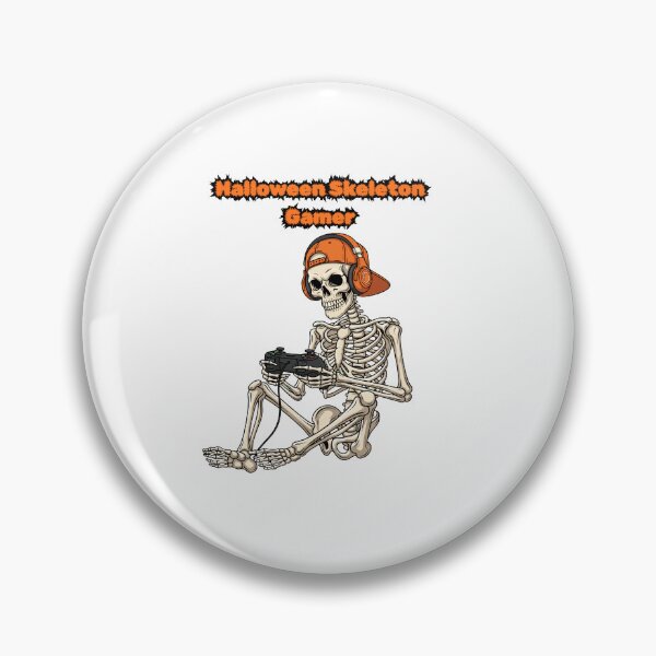 Item preview, Halloween Skeleton Gamer Video Gaming Funny Cool Spooky T-Shirt designed and sold by Omarmadani.