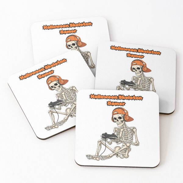 Item preview, Halloween Skeleton Gamer Video Gaming Funny Cool Spooky T-Shirt designed and sold by Omarmadani.