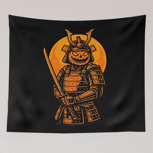 Item preview, Pumpkin Samurai – Epic Halloween Warrior Design designed and sold by ArcadiaSilence.
