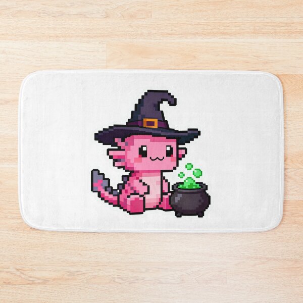 Item preview, Pixel Axolotl Witch Sticker: Cute Gaming Halloween Art designed and sold by GeekArtUniverse.