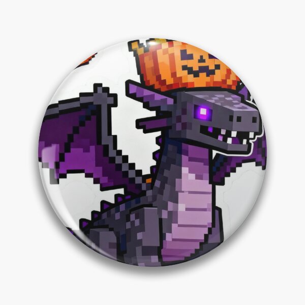 Item preview, Pixel Ender Dragon Pumpkin Sticker: Cute Minecraft Halloween Art designed and sold by GeekArtUniverse.