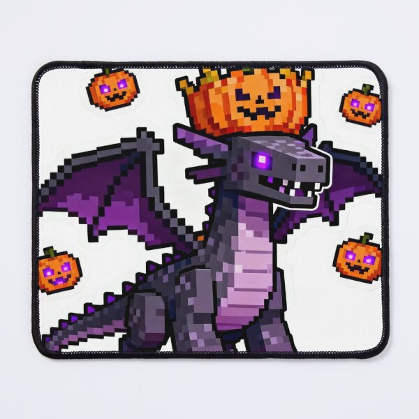 Item preview, Pixel Ender Dragon Pumpkin Sticker: Cute Minecraft Halloween Art designed and sold by GeekArtUniverse.