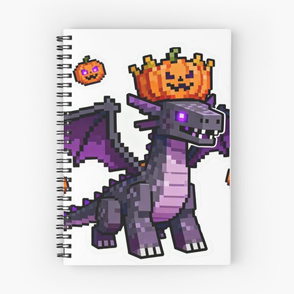Item preview, Pixel Ender Dragon Pumpkin Sticker: Cute Minecraft Halloween Art designed and sold by GeekArtUniverse.