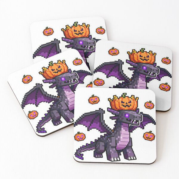 Item preview, Pixel Ender Dragon Pumpkin Sticker: Cute Minecraft Halloween Art designed and sold by GeekArtUniverse.