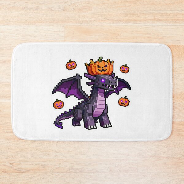 Item preview, Pixel Ender Dragon Pumpkin Sticker: Cute Minecraft Halloween Art designed and sold by GeekArtUniverse.