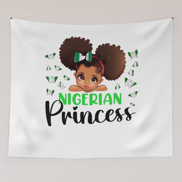 Item preview, Nigeria Princess Flag for Girls Nigerian Pride Nigeria kids designed and sold by NUMAcreations.