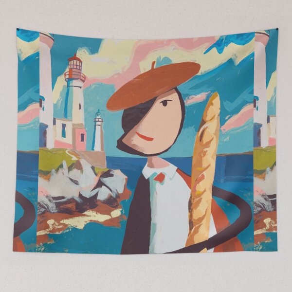 Item preview, Brittany, France Travel Poster | Le Quirks French Cartoon and Baguette  designed and sold by LeQuirks.