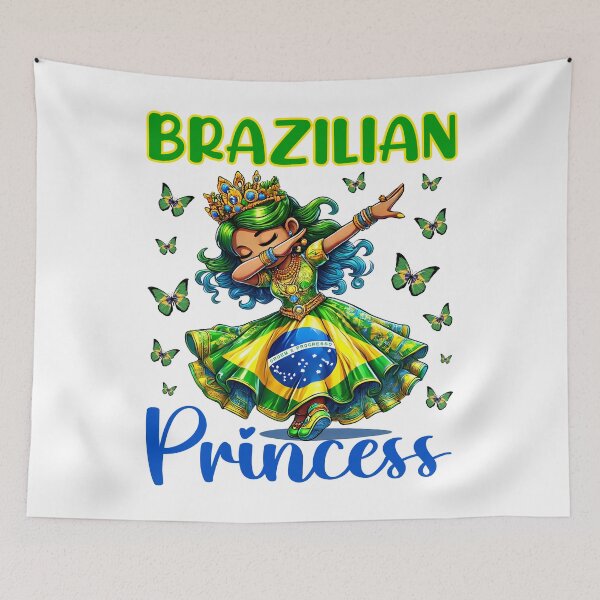 Item preview, Brazilian Princess Dab Girl Flag Dress Heritage Girls Kids designed and sold by NUMAcreations.