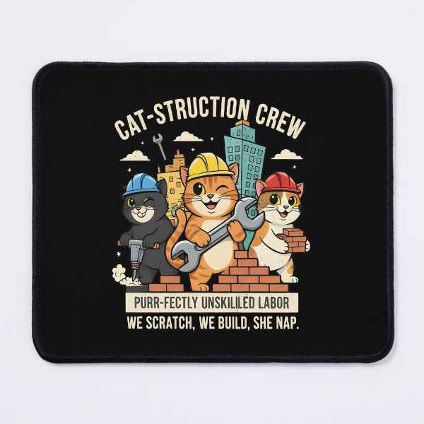 Item preview, cats with hard hats designed and sold by Uglyandcute.