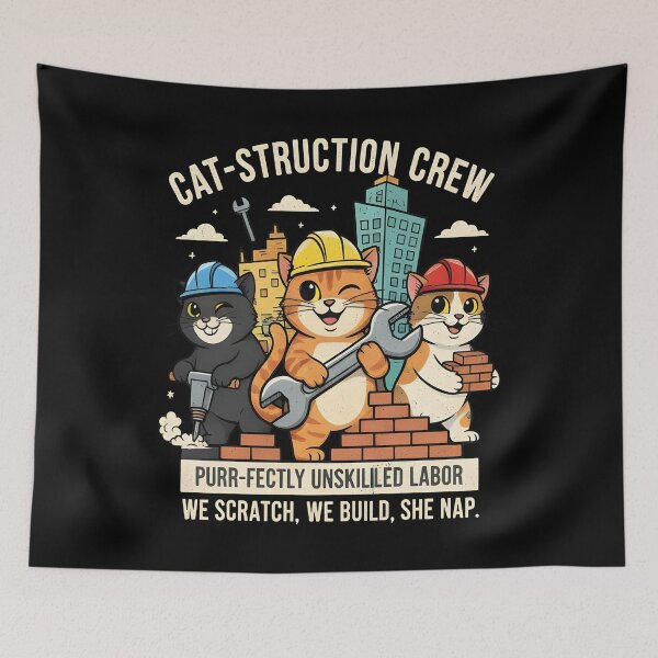 Item preview, cats with hard hats designed and sold by Uglyandcute.