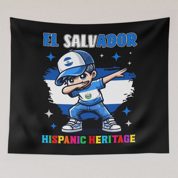 Item preview, El Salvador Dabbing Kid Hispanic Heritage Celebration Kids designed and sold by NUMAcreations.
