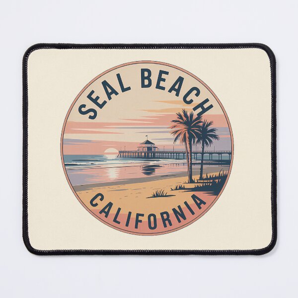 Item preview, Seal Beach California Retro Circle Sticker designed and sold by Horizon Tales.