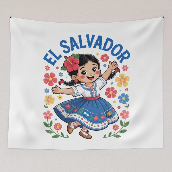 Item preview, El Salvador Folk Art Girl Traditional Dress Design for Girls designed and sold by NUMAcreations.