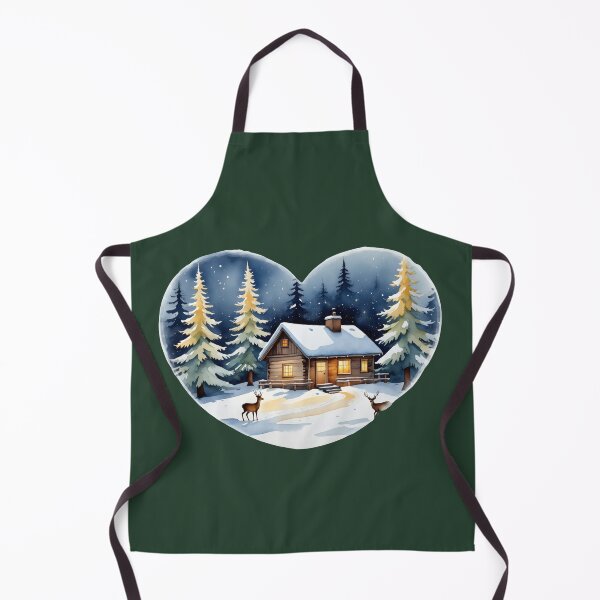 Item preview, Cozy Winter Cabin in the Snow | Cottagecore Holiday Art designed and sold by Ombrya.