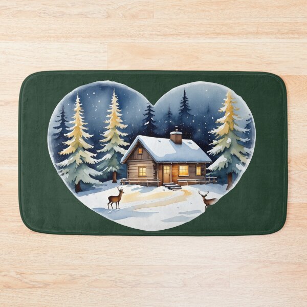 Item preview, Cozy Winter Cabin in the Snow | Cottagecore Holiday Art designed and sold by Ombrya.