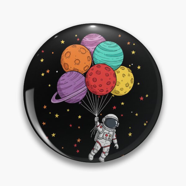 Item preview, Cute Astronaut with Planet Balloons – Hand-Drawn Doodle Space Illustration designed and sold by PixelVibe782.