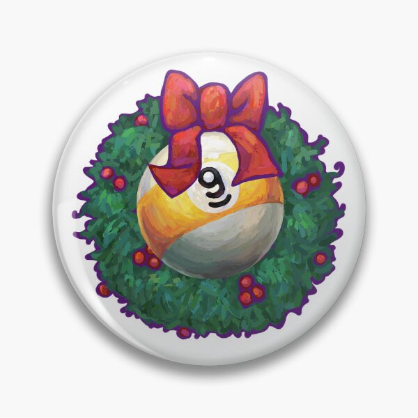 Artikelvorschau, Holiday 9 Ball in einem Weihnachtskranz entworfen und verkauft von ImagineThatNYC.