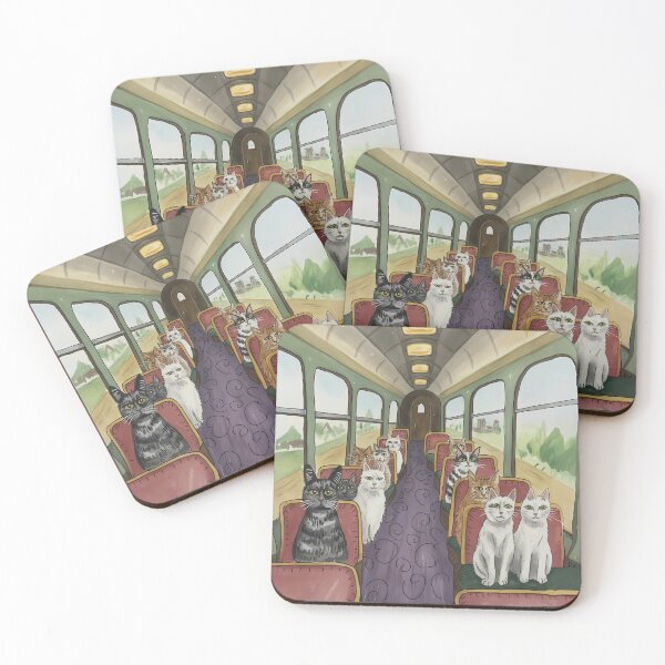 Item preview, Cats on a train designed and sold by MiowandMolly.