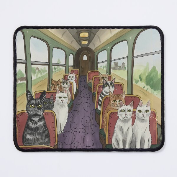Item preview, Cats on a train designed and sold by MiowandMolly.