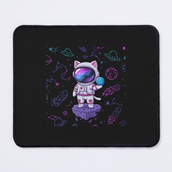 Item preview, Kawaii Chibi Cat Astronaut – Neon Synthwave Cosmic Digital Art designed and sold by PixelVibe782.