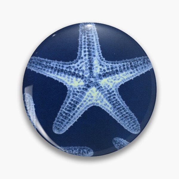Item preview, Summer coastal chic nautical navy blue beach starfish designed and sold by LEILA ART SPACE.