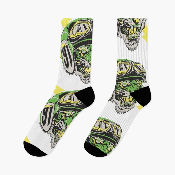 Item preview, Green and yellow biker tiger designed and sold by Bloodymercy.