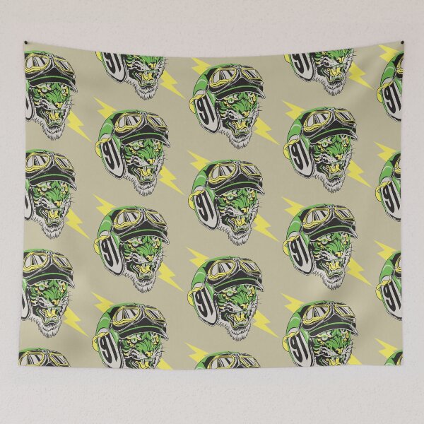 Item preview, Green and yellow biker tiger designed and sold by Bloodymercy.