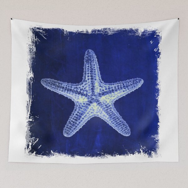 Item preview, Summer coastal seaside ocean navy blue beach starfish designed and sold by LEILA ART SPACE.