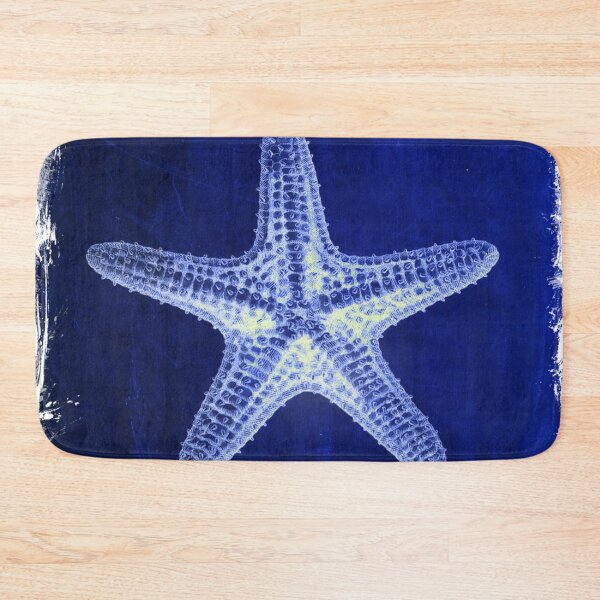 Item preview, Summer coastal seaside ocean navy blue beach starfish designed and sold by LEILA ART SPACE.
