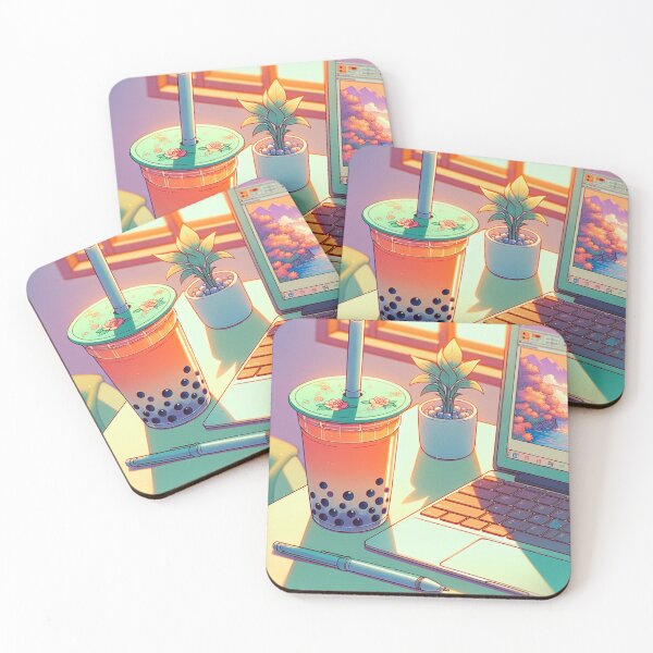 Item preview, Lofi Dreams Sunset Boba Study Vibe designed and sold by UXVisionCraft28.