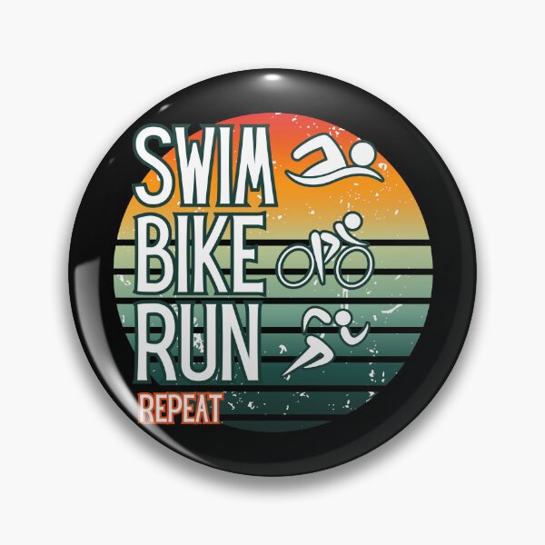 Item preview, Swim Bike Run Repeat – Vintage Sunset Triathlon Design designed and sold by Ania_BM.
