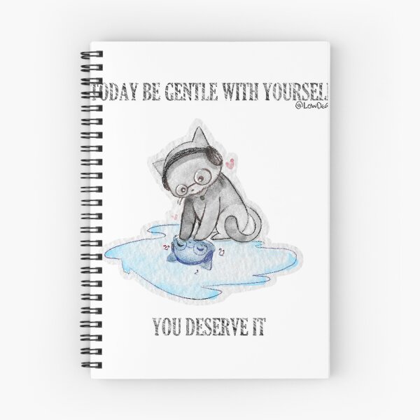 Item preview, Watercolor Cat with Inspirational Quote – Be Gentle With Yourself designed and sold by lowder.