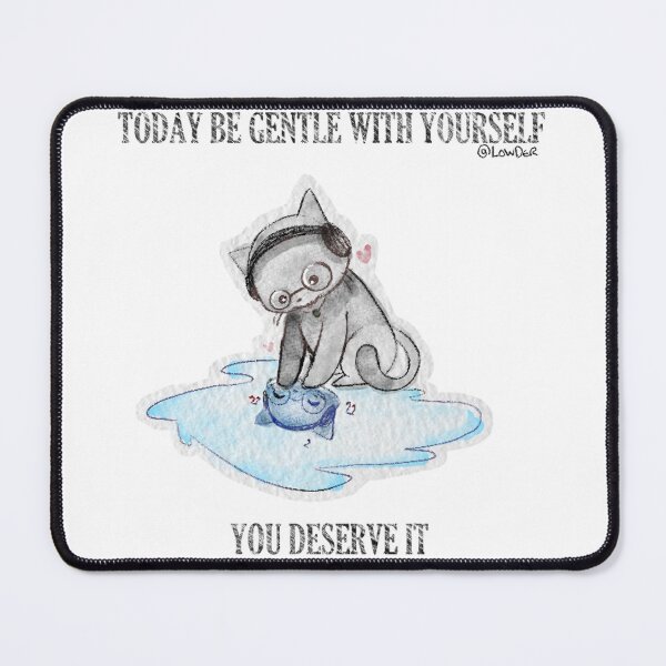 Item preview, Watercolor Cat with Inspirational Quote – Be Gentle With Yourself designed and sold by lowder.