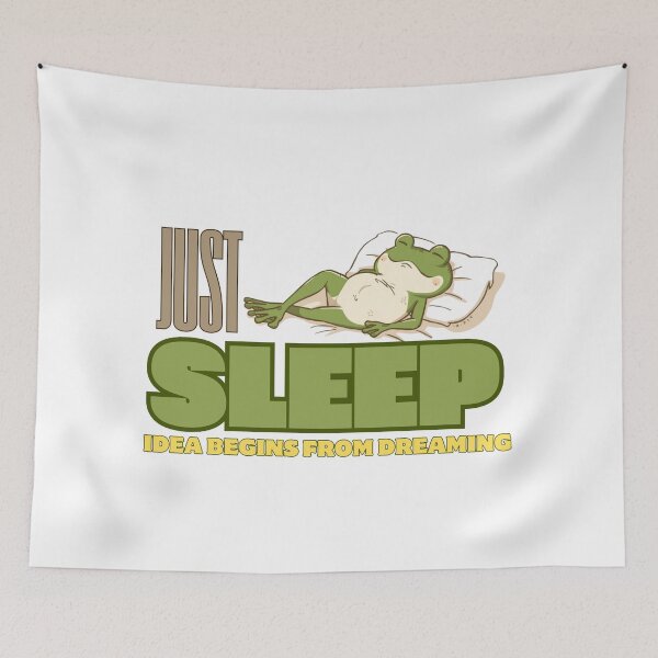 Item preview, Motivational Lazy Frog Meme – Just Sleep, Ideas Come from Dreaming designed and sold by Memetrending.