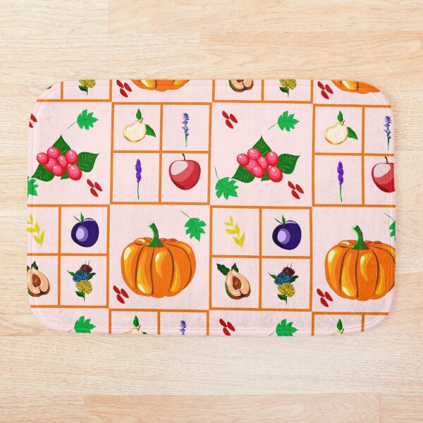 Item preview,  Autumn seamless pattern with pumpkins plums and vegetables designed and sold by НаташаЧетвер.