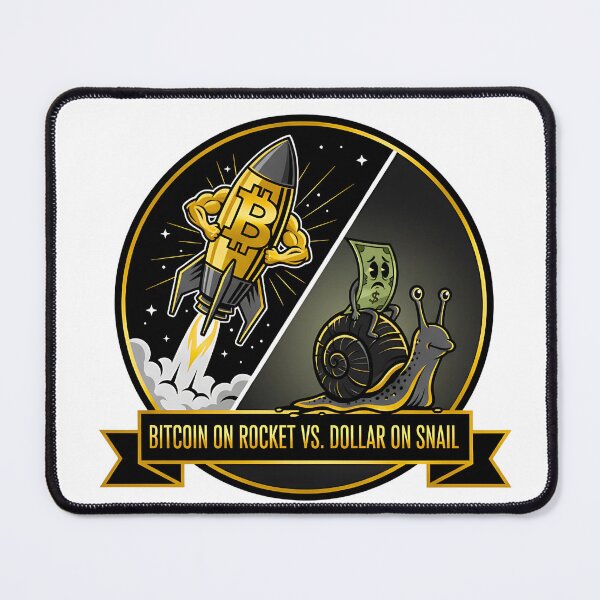 Item preview, BITCOIN ON THE ROCKET DOLLAR ON THE SNAIL designed and sold by infinitearte.