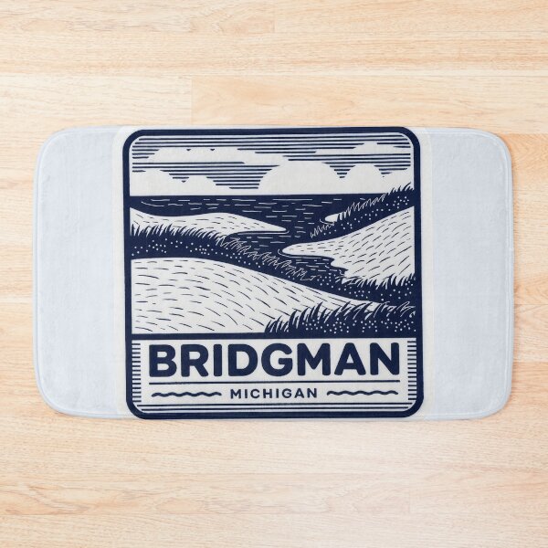 Item preview, Bridgman Michigan Vintage Woodcut Style Dune Art designed and sold by TheOldMittenIllustrated.